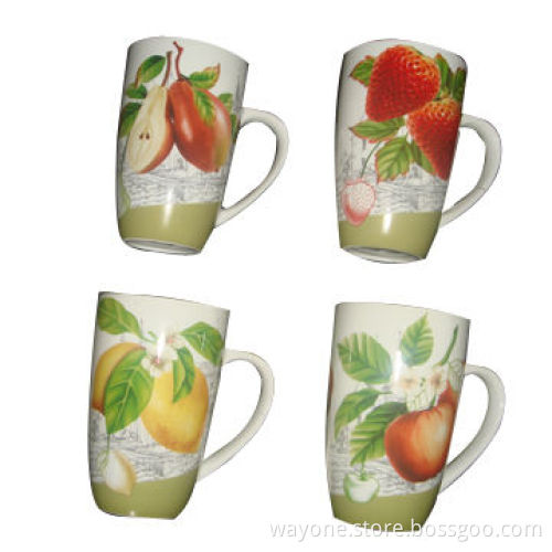 12Oz New Bone Mug with Fruit Design